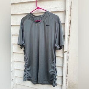 Nike Dri-Fit Exercise Top Gray Men's Short Sleeve Tee Shirt XL